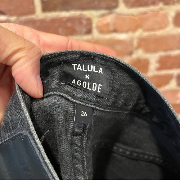 Talula x Agolde High-Rise Taper Jeans Washed Black Button Fly Size 26 - Picture 7 of 10